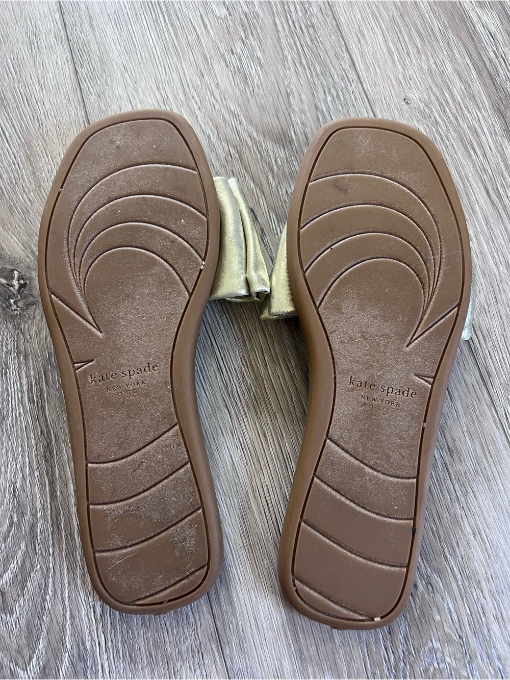 Kate Spade Metallic Gold Bikini Slide Sandals - Picture 12 of 14